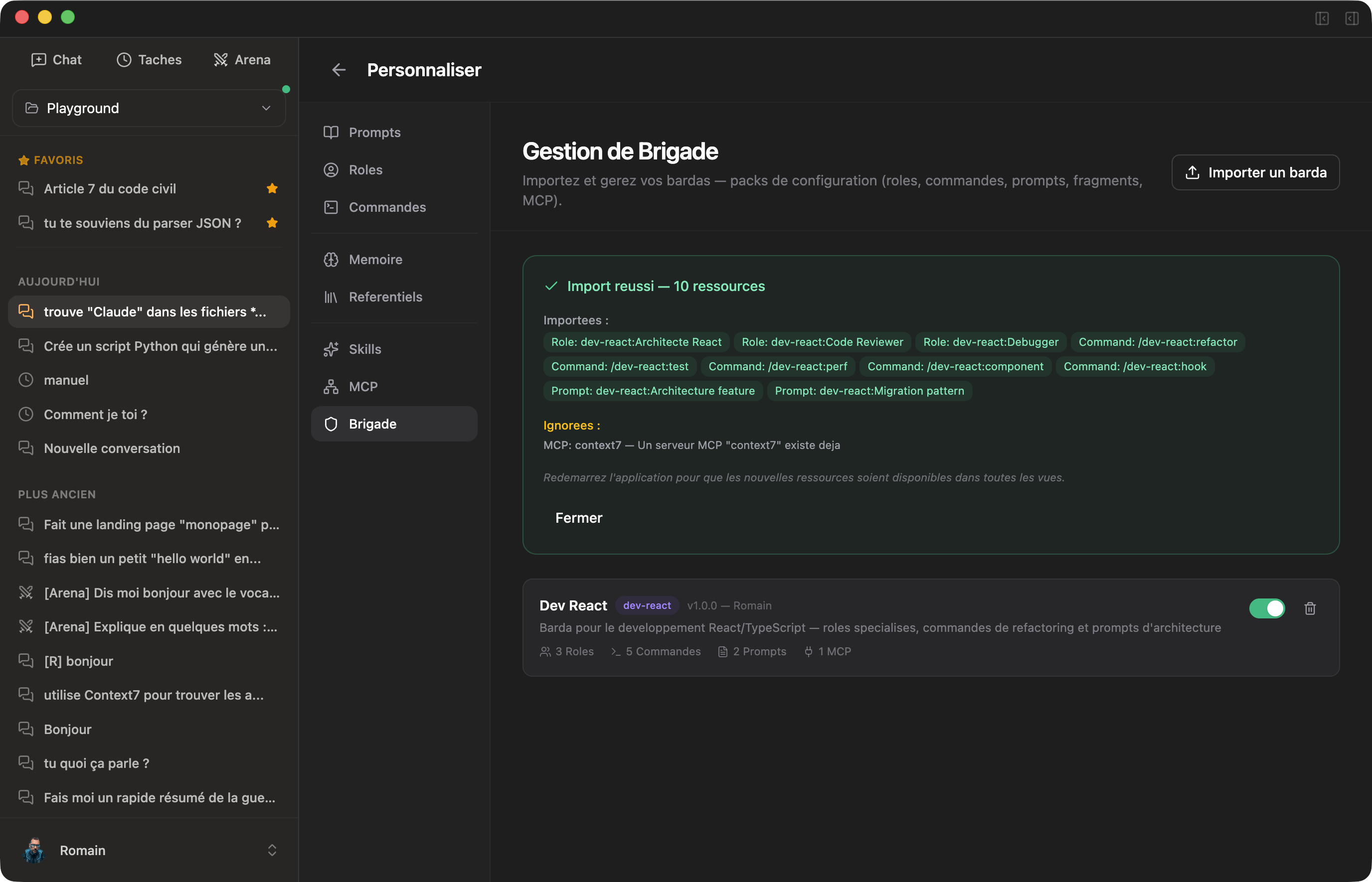 Bardas - packs thematiques importables